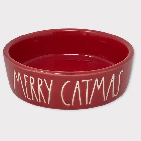 Rae Dunn NWT "MERRY CATMAS" Cat Ceramic Food Dish Christmas Holiday - Picture 5 of 5